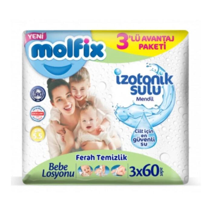 Islak Mendil İzotonik Sulu Ferah Temizlik 3x60'lı