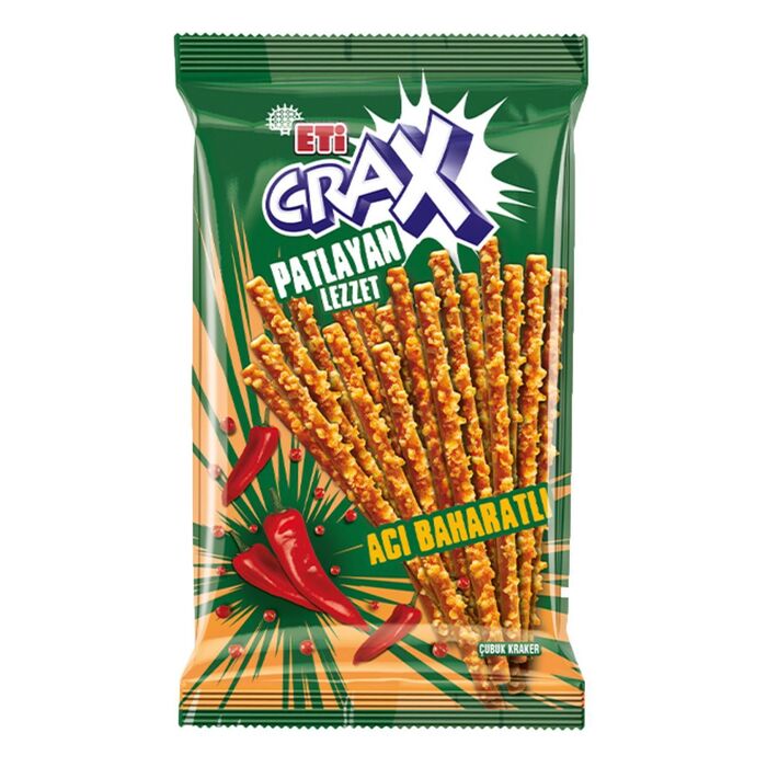 Crax Patlayan Lezzet Acı Baharatlı Çubuk Kraker 50 Gr
