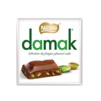 Çikolata Damak Antep Fıstıklı Sütlü Kare 60 Gr