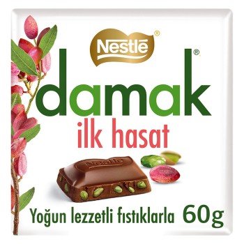 Çikolata Damak Antep Fıstıklı Sütlü İlk Hasat 60 Gr