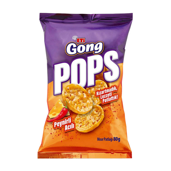 Gong Pops Pirinç Patlağı Peynirli Acılı Mısır 80 Gr