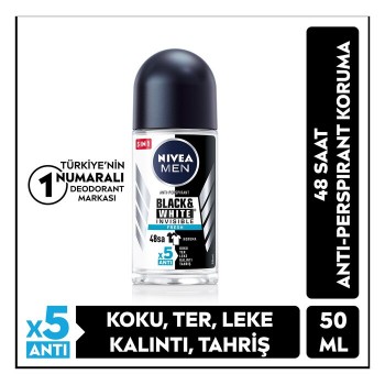 Men Invisible Black And White Fresh Erkek Roll-on 50 Ml