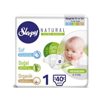 Natural Bebek Bezi 1 Numara 40'lı