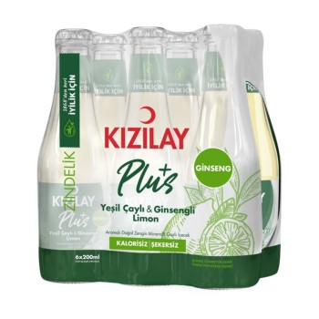 Plus Maden Suyu Yeşil Çay & Ginseng Limon Aromalı 6x200 Ml
