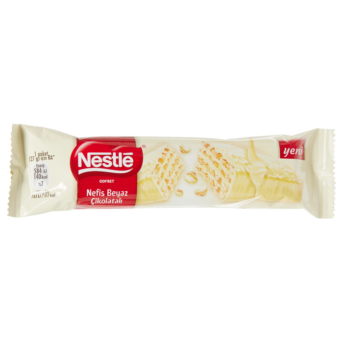 Çikolata Beyaz Kaplamalı Gofret 27 Gr