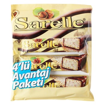 Sarelle Duo Sütlü Çikolata Fındık Dolgulu Gofre 4x33 gr