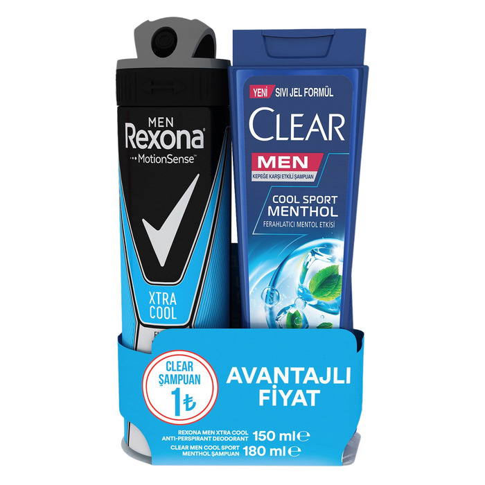 Rexona Deo Men Xtra Cool 150 ml + Clear Sport 180 ml