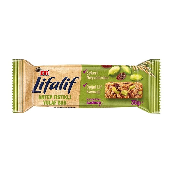 Lifalif Antep Fıstıklı Yulaf Bar 35 Gr