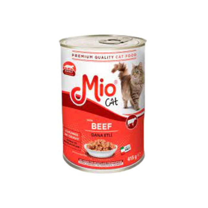 Soslu Dana Eti Parçacıklı Konserve Yetişkin Kedi Maması 415 Gr