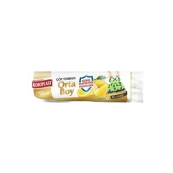 Çöp Torbası Ekstra Dayanıklı Limon Büzgülü Orta Boy 15'li