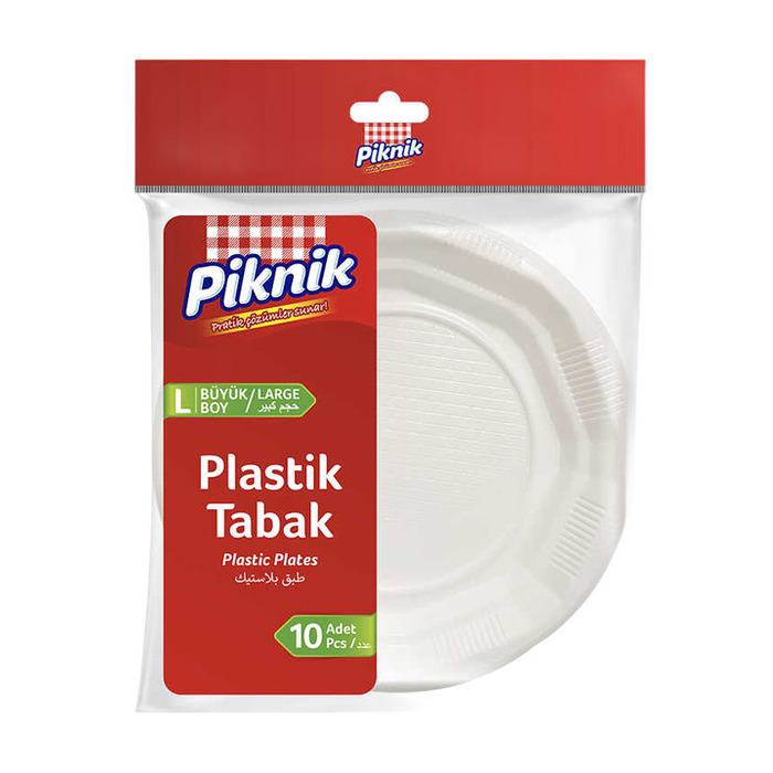 Tabak Plastik Büyük Boy 10'lu 19 Cm