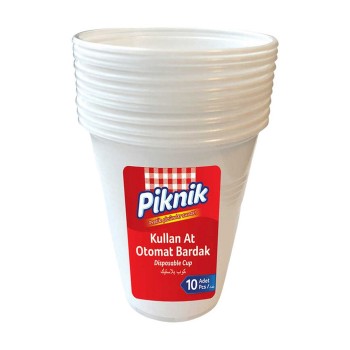 Bardak Kullan-at Plastik Otomat Beyaz 10'lu