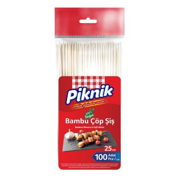 Çöp Şiş Ağaç Bambu 25 Cm 100'lü