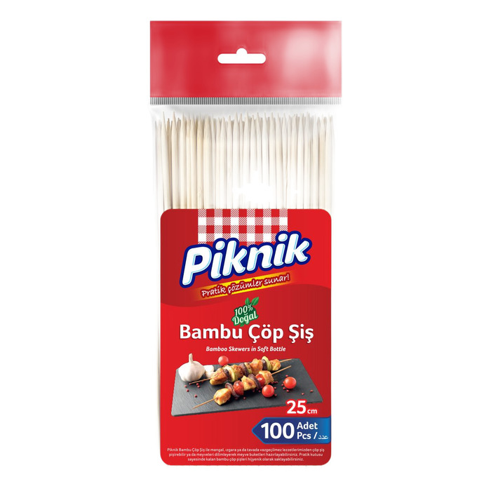 Çöp Şiş Ağaç Bambu 25 Cm 100'lü