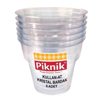 Bardak Kristal Plastik 6'lı