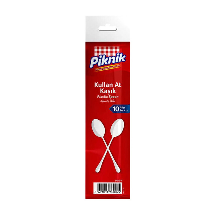 Kaşık Kullan-at Plastik Büyük Beyaz 10'lu