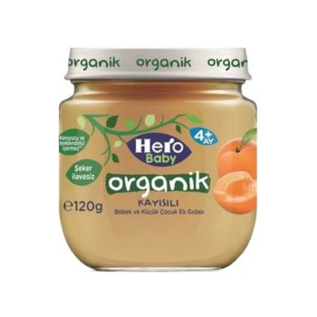 Organik Kayısılı Kavanoz Maması 120 Gr