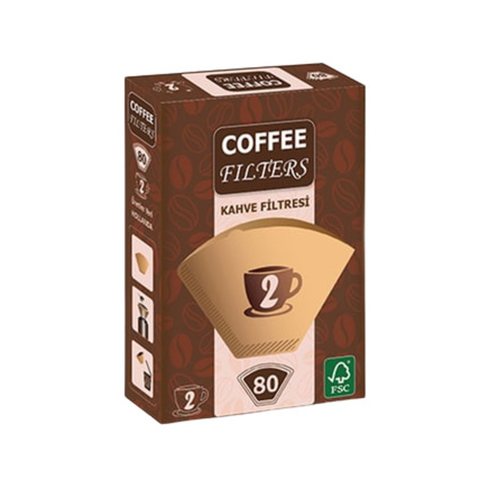 80 Adet Filtre Kahve Kağıdı 2 Numara