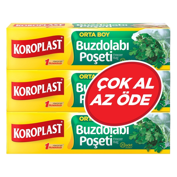 Buzdolabı Poşeti Çok Al Az Öde Orta Boy 3'lü