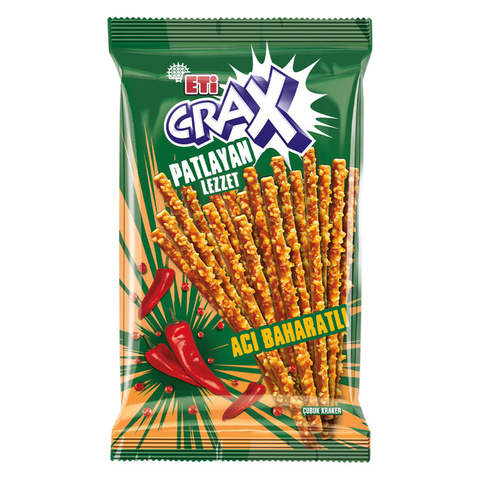 Kraker Crax Patlayan Lezzet Acı Baharatlı Çubuk 50 Gr