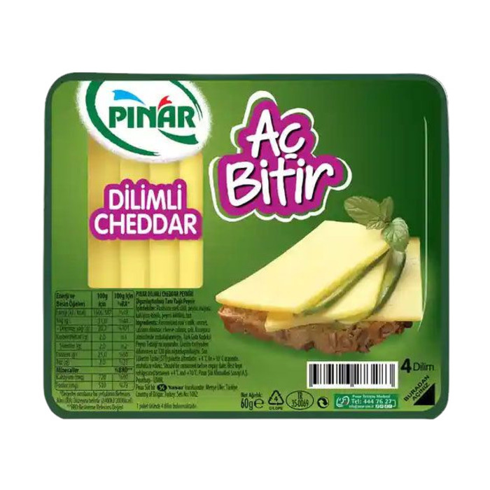 Cheddar Aç Bitir Dilimli 60 Gr