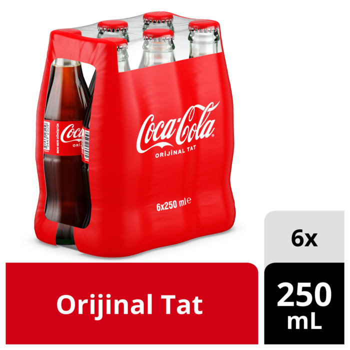 Cam Şişe Kola 250 ml 6'lı