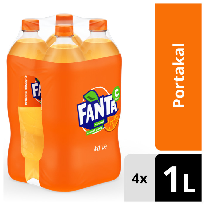 Gazoz Portakal Aromalı Gazlı İçecek 4x1 Lt