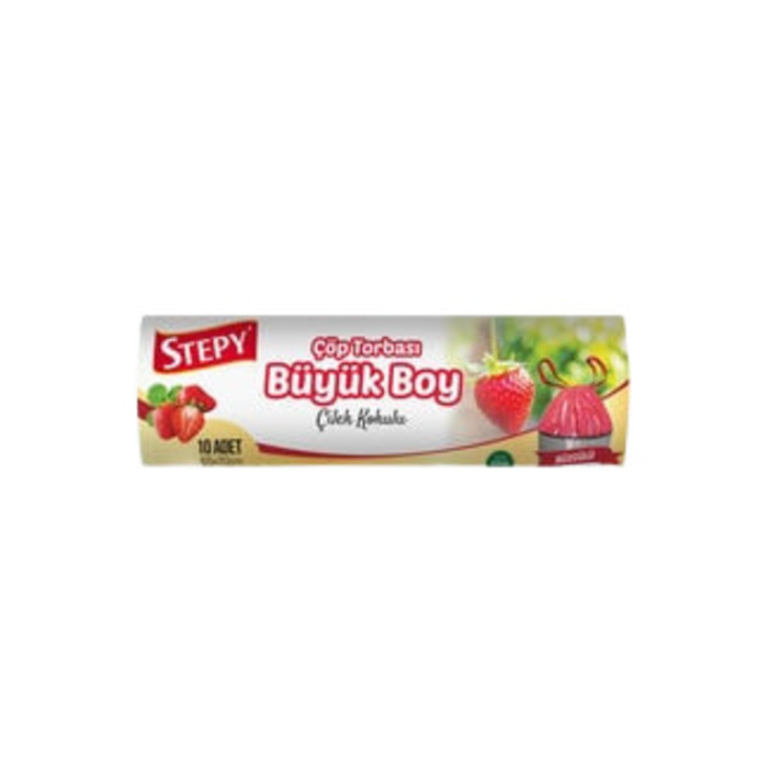 Çöp Torbası Büyük Boy Büzgülü Çilek Kokulu 10'lu