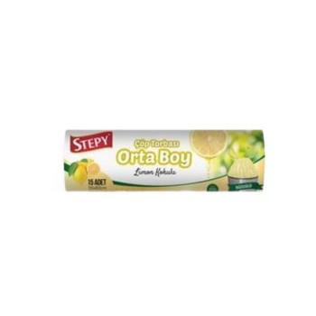 Çöp Torbası Orta Boy Limon Kokulu Büzgülü 15'li