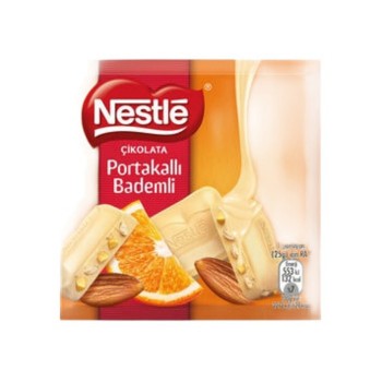 Çikolata Portakallı Bademli Beyaz Kare 60 Gr