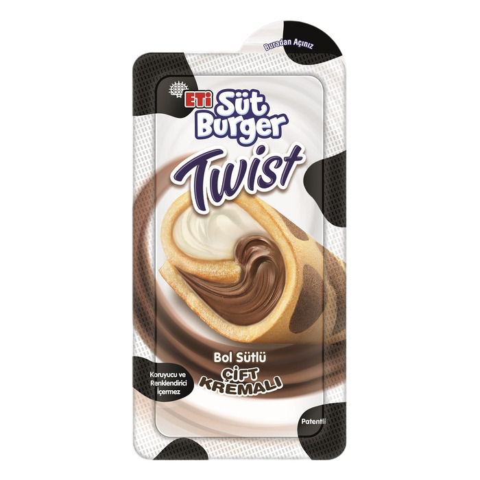 Burger Süt Twist Sütlü Kakaolu Kremalı Kek 48 Gr