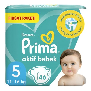 Bebek Bezi Aktif Bebek No 5 Fırsat Paketi 11-16 Kg 46'lı