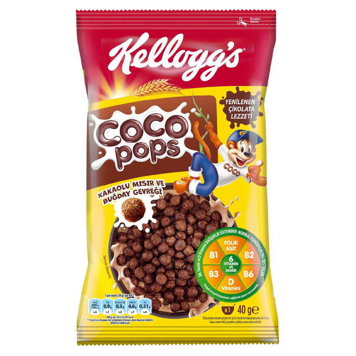 Gevrek Coco Pops Çikolatalı Kahvaltılık Buğday Ve Mısır 40 Gr