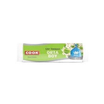 Çöp Torbası Elma Kokulu Orta Boy 55x60 Cm 15'li