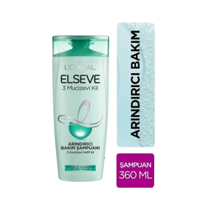Elseve 3 Mucizevi Kil Ağırlaştırmayan Şampuan 360 Ml