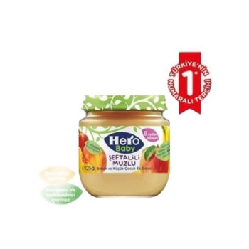 Organik Şeftali Muz Püreli Kavanoz Maması 125 Gr