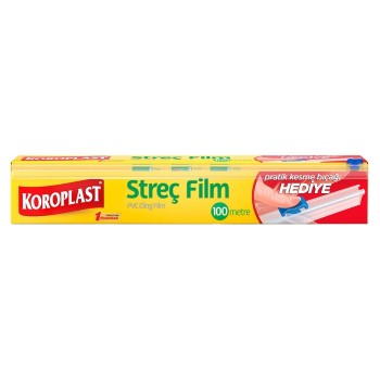 Streç Film 100 M + Pratik Kesme Bıçağı