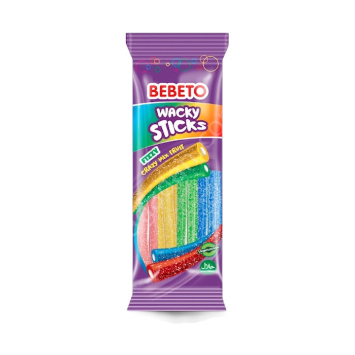 Bebeto Wacky Sticks Fizzy 75 Gr
