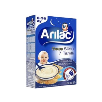 Lac Gece Sütlü 7 Tahıllı Bebek Ve Küçük Çocuk Ek Gıdası 200 gr