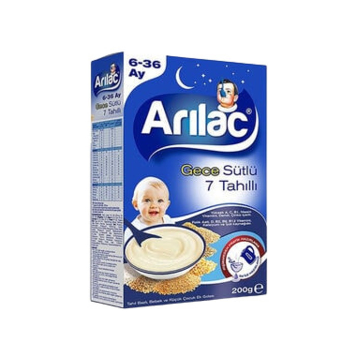 Lac Gece Sütlü 7 Tahıllı Bebek Ve Küçük Çocuk Ek Gıdası 200 gr