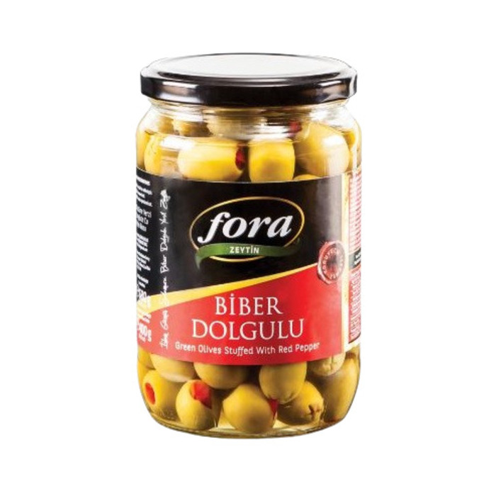 Biber Dolgulu Yeşil Zeytin 400 Gr