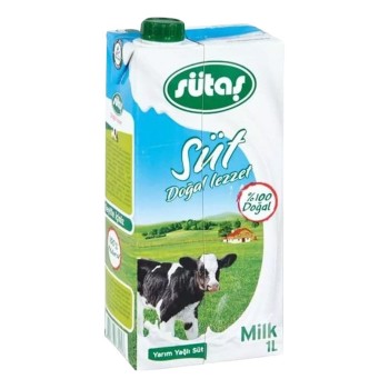 Süt Yarım Yağlı 1 Lt