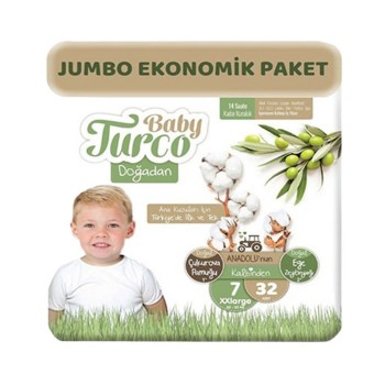 Bebek Bezi Doğadan 7 Beden Xx Large 32'li