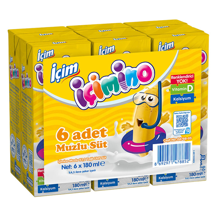 Süt İçimino Muzlu 6x180 Ml