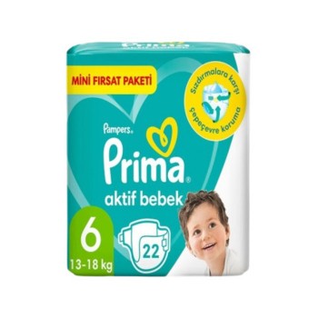 Bebek Bezi 6 Beden Aktif Bebek 22'li 13-18 Kg